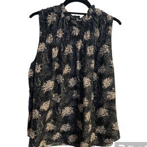 JOIE Baltic Print Sleeveless Smocked Top Size XL